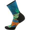 Women's Trail Run Targeted Cushion Mountain Print Crew Socks